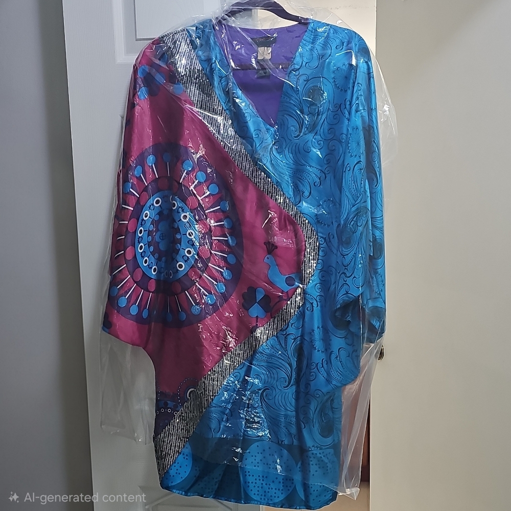 Custo Barcelona Blue and Pink Dress